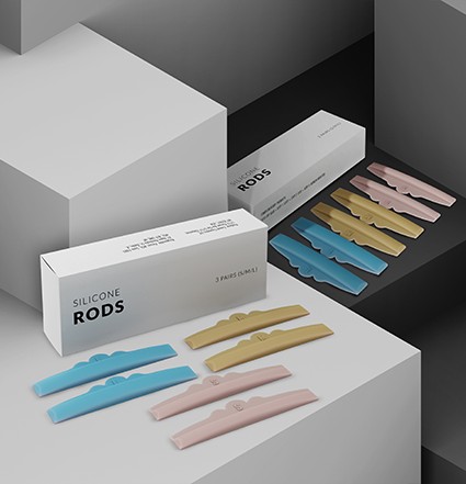 Caja de varillas de silicona y su contenido.
